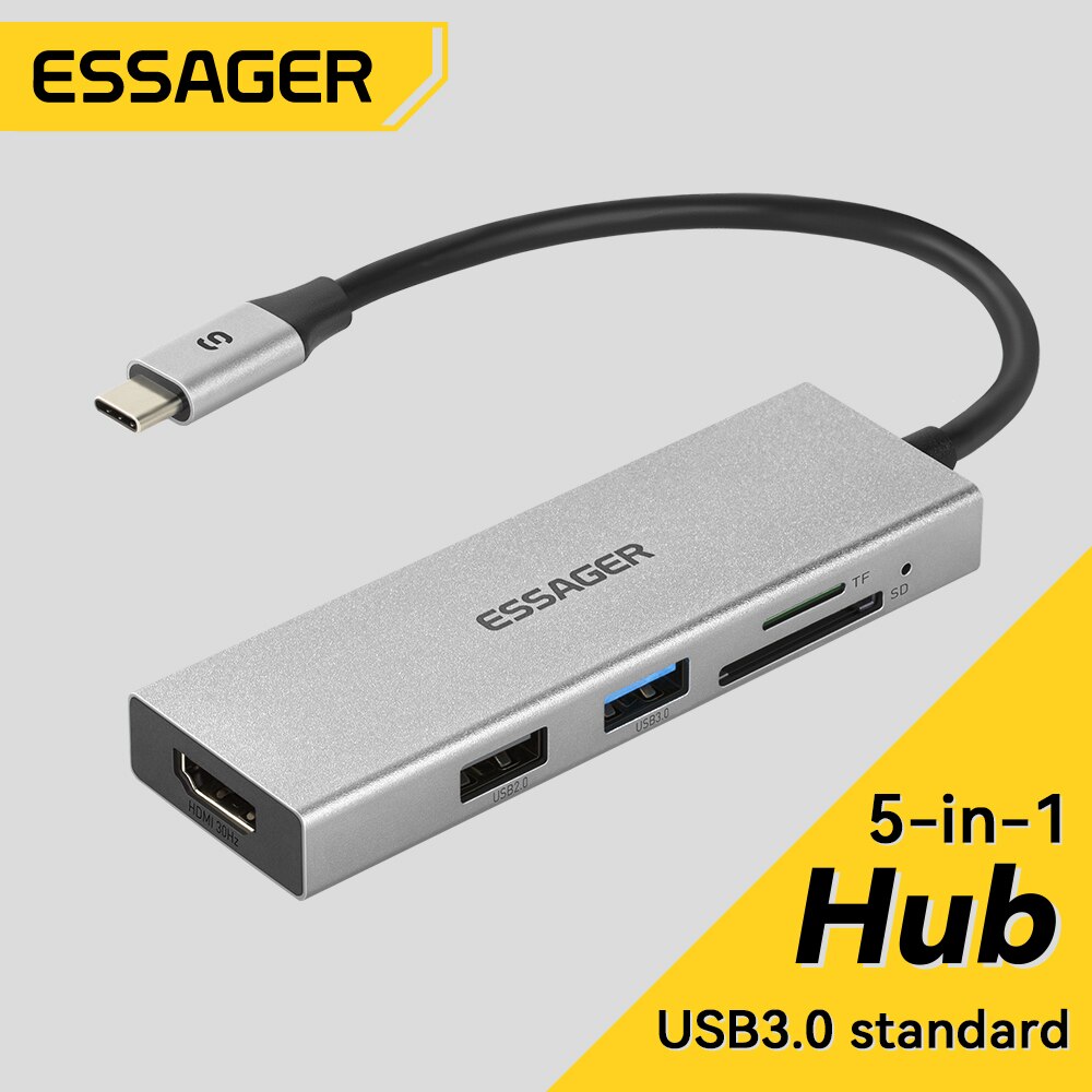 Usb Hub Type C - Essager 5 in 1 USB ฮับ