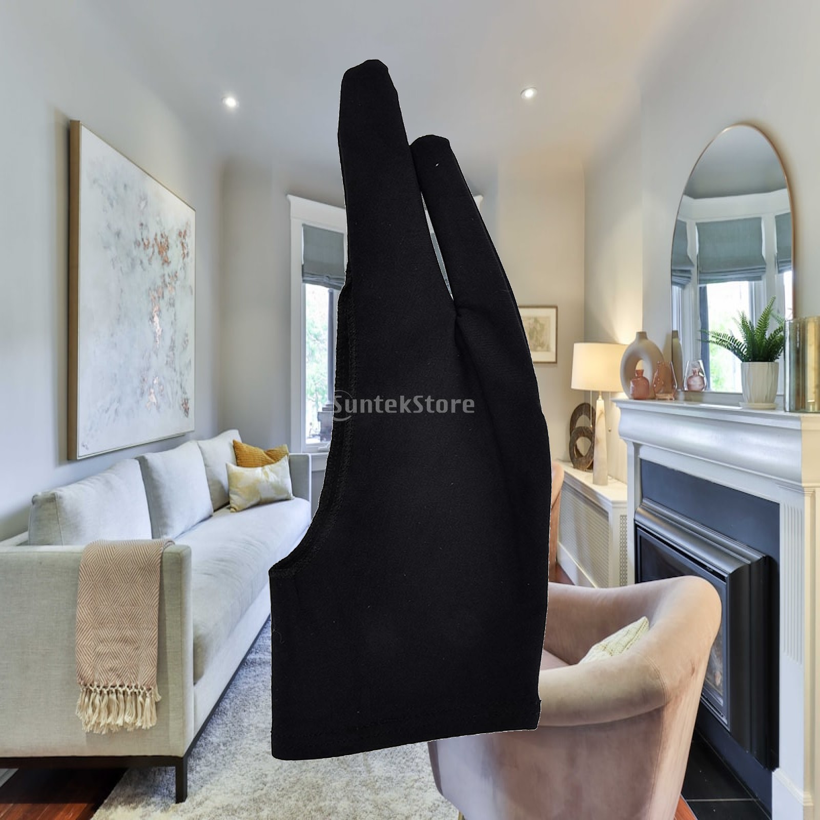 Drawing Glove Artist - ถุงมือวาดภาพสำหรับศิลปิน แบบสองนิ้ว สำหรับแท็บเล็ต ป้องกันรอยเปื้อน ใช้สำหรับวาดภาพบนกระดาษ ใช้ได้ทั้งมือซ้ายและมือขวา