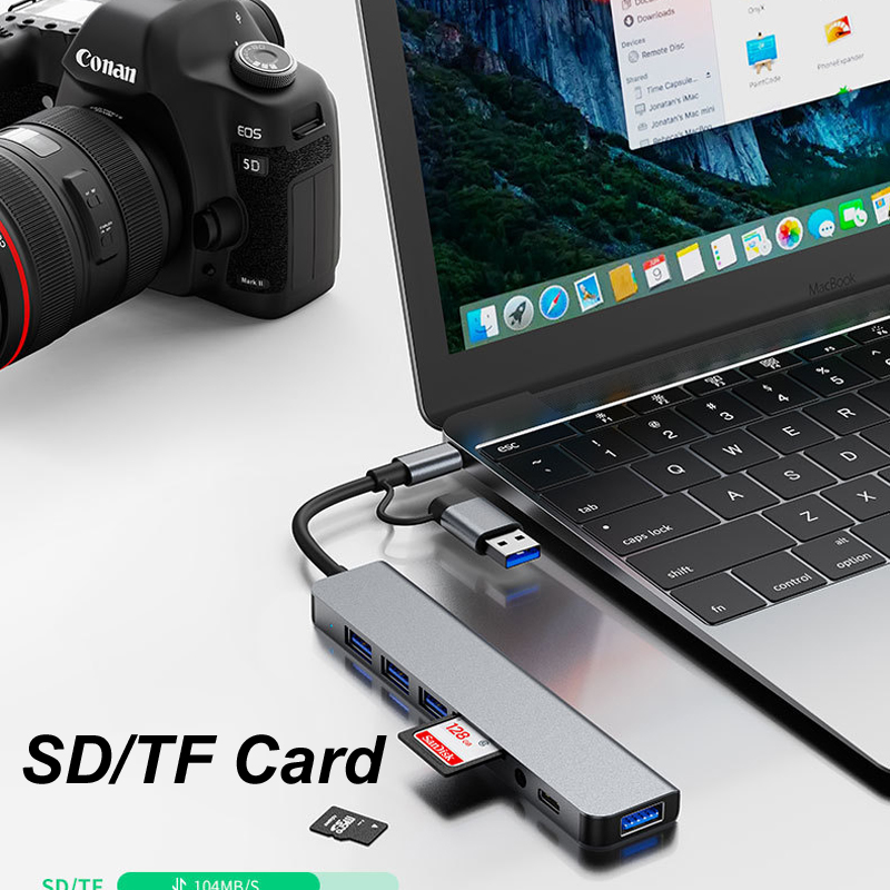 ฮับ USB TYPE-C 3.0 แบบ 8-IN-1  - Usb Hub Type C บทวิจารณ์และราคา