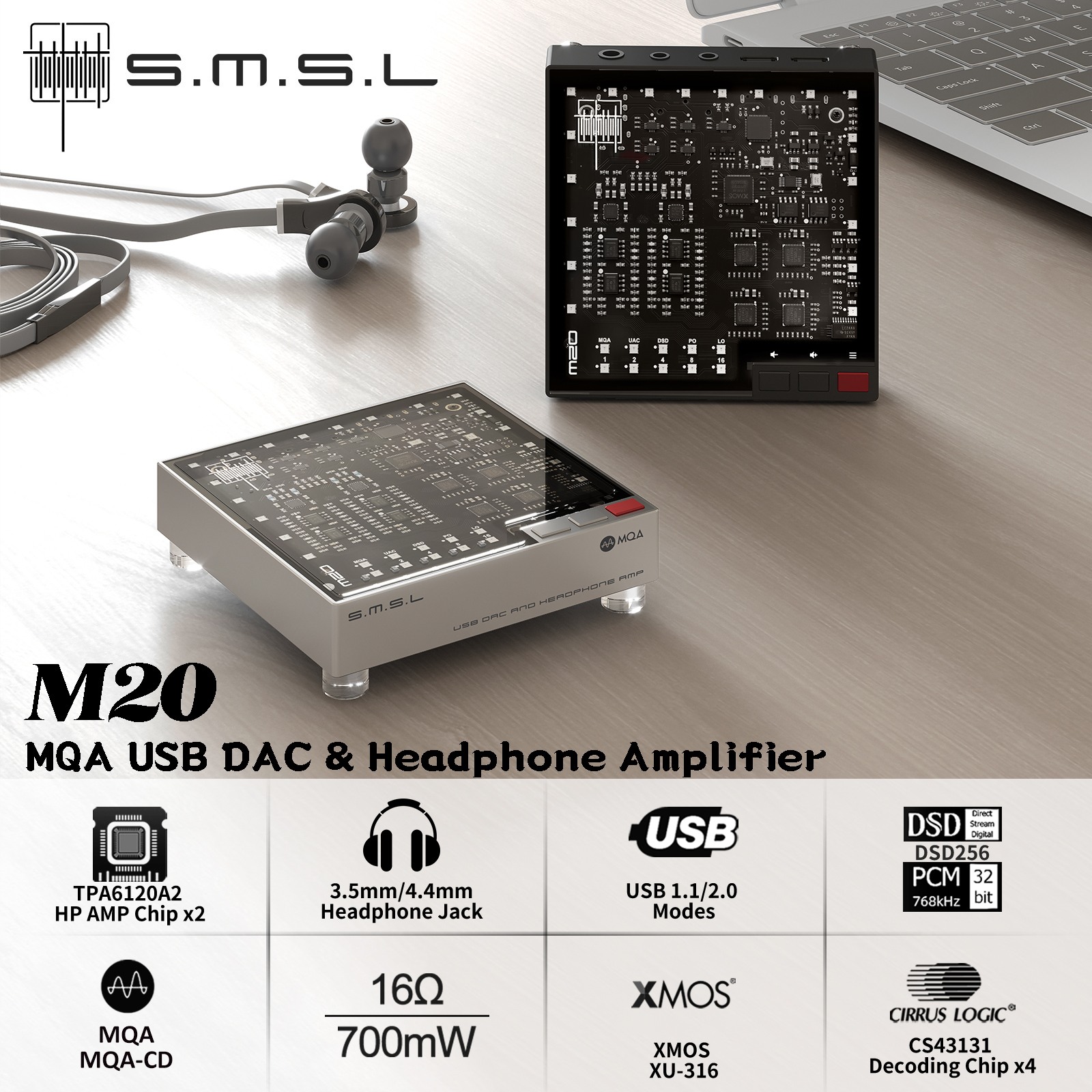 SMSL M20 ตัวถอดรหัสเสียงสำหรับ - Android Tablet Gaming Accessories บทวิจารณ์และราคา