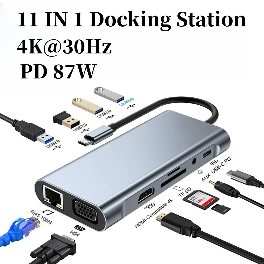4/7/8/11in1 Docking Hub 4K USB - Usb Hub Type C บทวิจารณ์และราคา