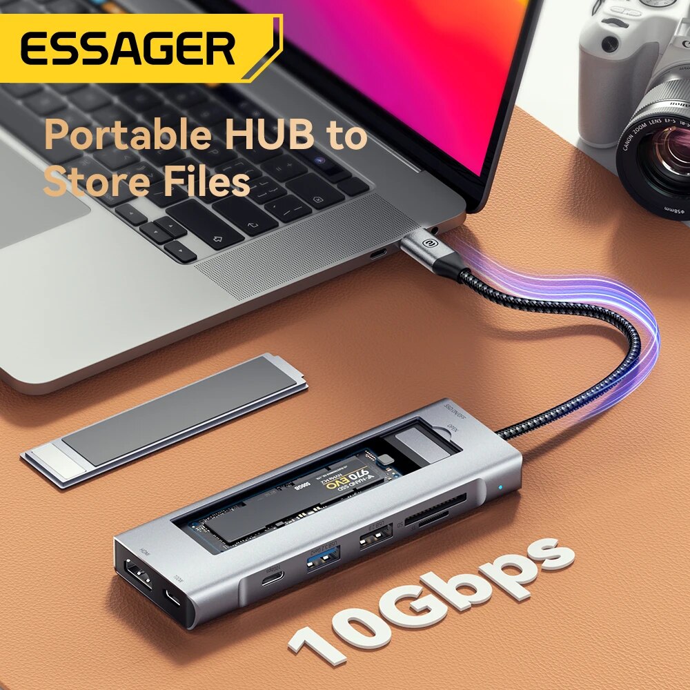 Essager ฮับ USB แบบ8-in-1พร้อม - Usb Hub Type C บทวิจารณ์และราคา